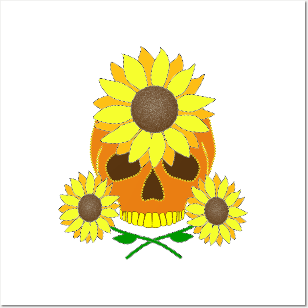 Sunflower Skull Wall Art by Nuletto